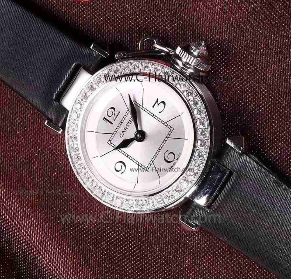 Cartier Pasha Diamond Case Copy Watch for Sale Lady Size